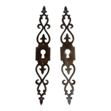 paire d'entrées de serrure anciennes pour meuble,porte,armoire