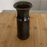 Vase en céramique noir signé de Gustave Tiffoche