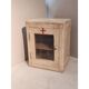Medicine cabinet in vintage grey patinated wood and red cross
