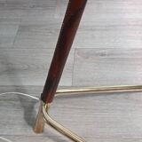 Lampadaire gainé cuir par FJB Corsini pour Metalarte 1950s