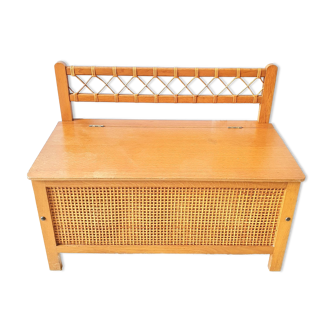 Rattan toy box bench