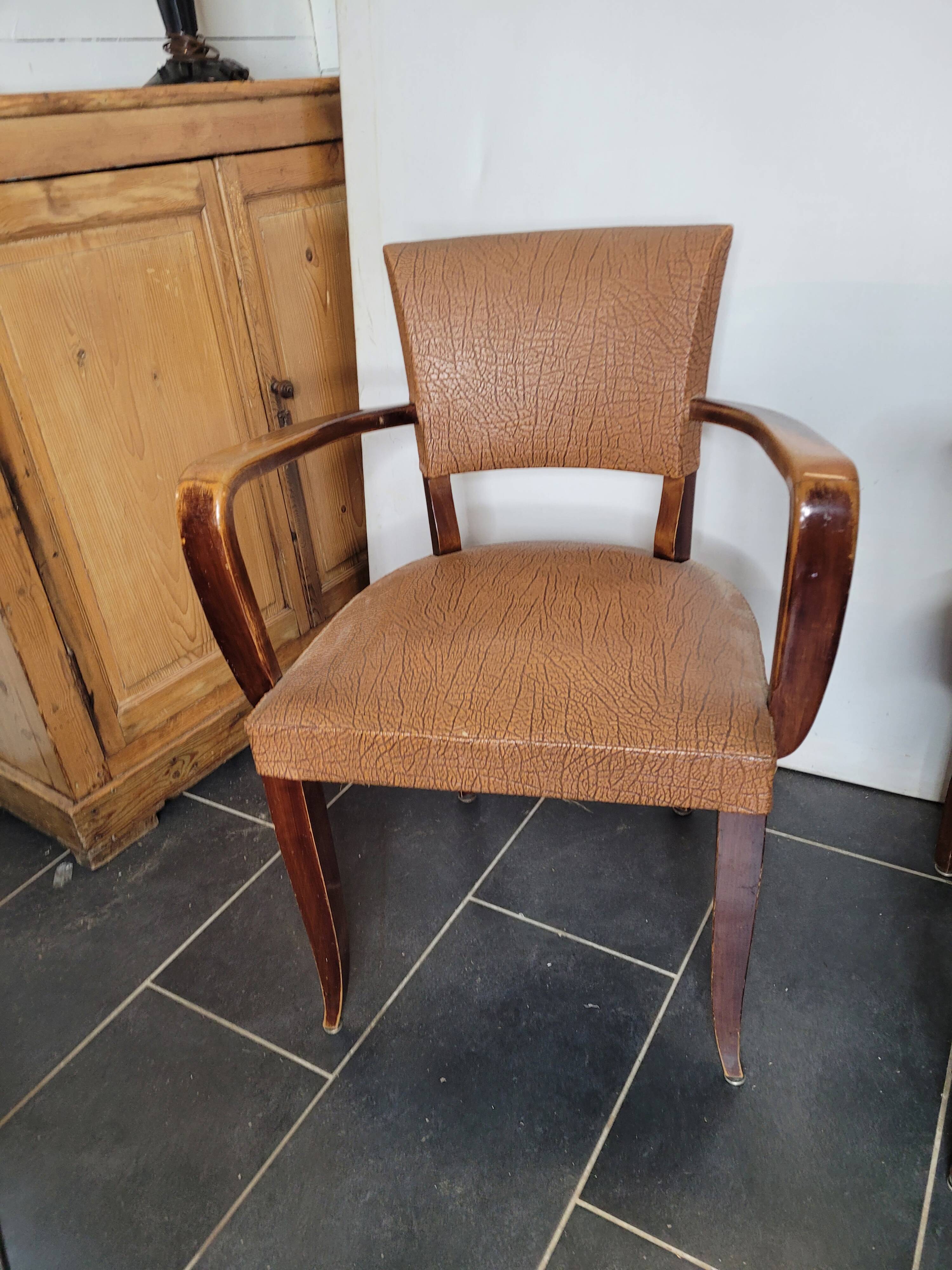 Pair of skai bridge armchairs