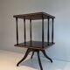 Rotating Table with Two Mahogany and Brass Platforms with Turned Columns.