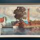 Original Swedish Oil on Panel - "Coastal Village" by Helge Andersson - Dated 1965 - Framed - 86 × 64 cm