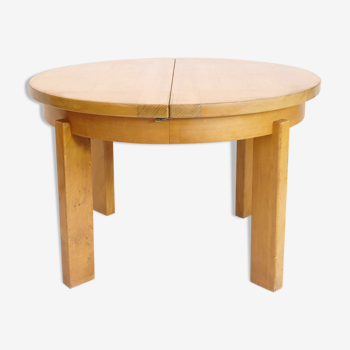 Table ronde à une rallonge, 1970s, Maison Regain