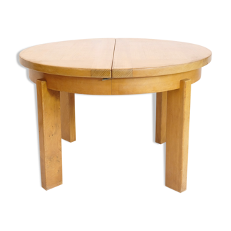 Table ronde à une rallonge, 1970s, Maison Regain