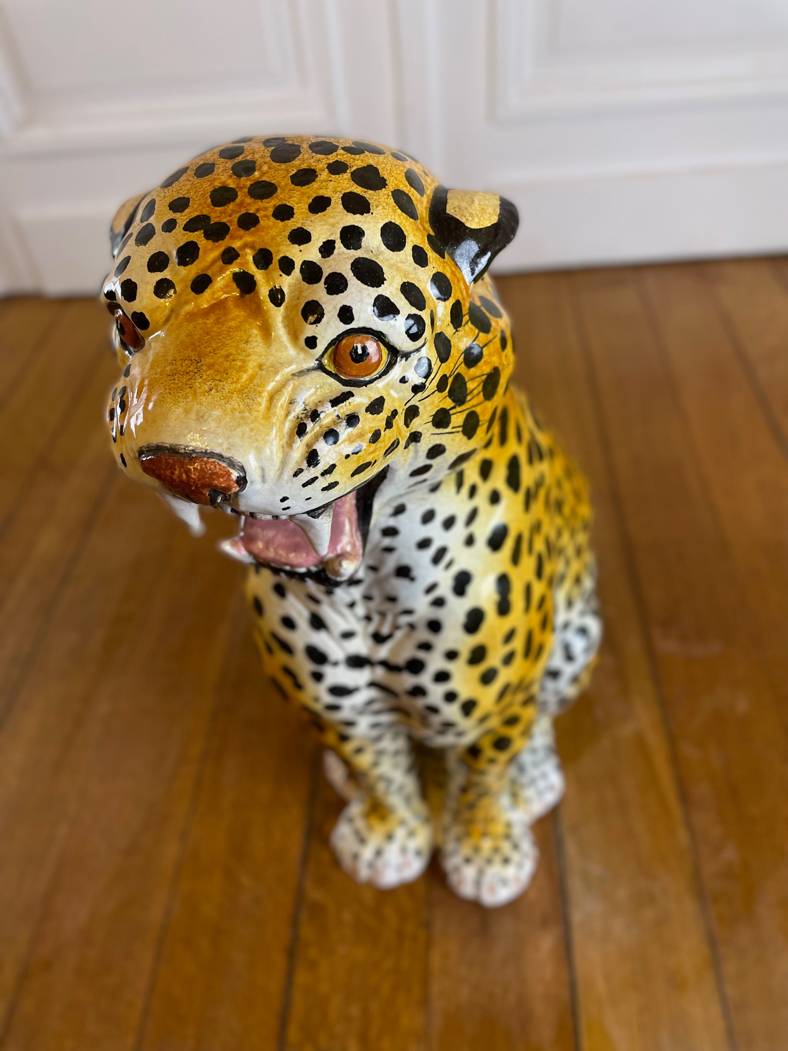 ceramic leopard, Italy, 1970