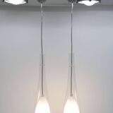 Pair of IKEA klockspel pendant lamps from 1980, cleaned and working