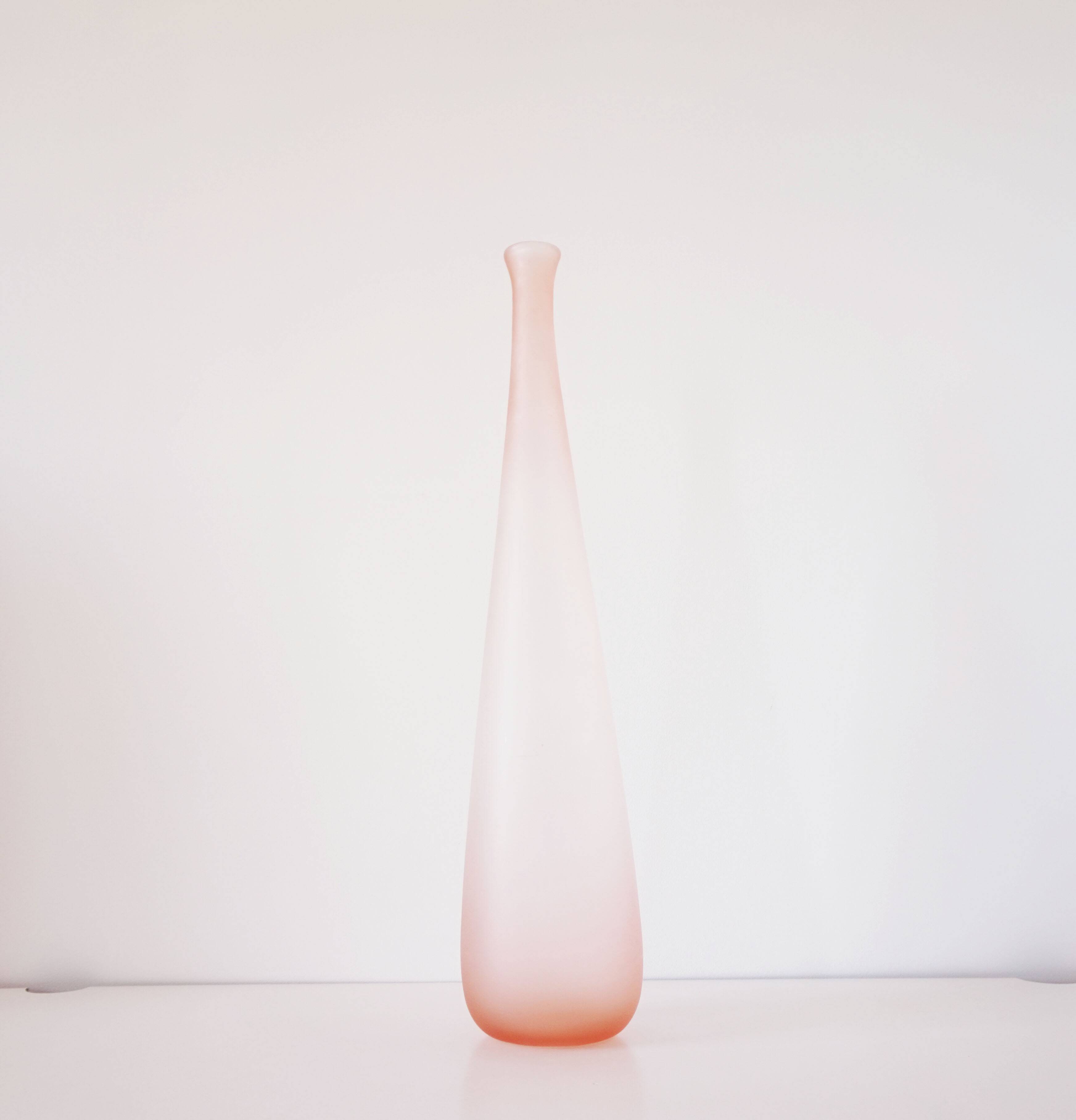 Pink frosted glass bottle