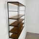 60s wall-mounted string shelf, wood and metal