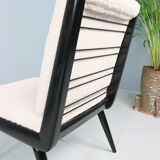 2x 'boomerang' h. mitzlaff, e. schmidt for soloform, bouclé lounge chairs, 1953