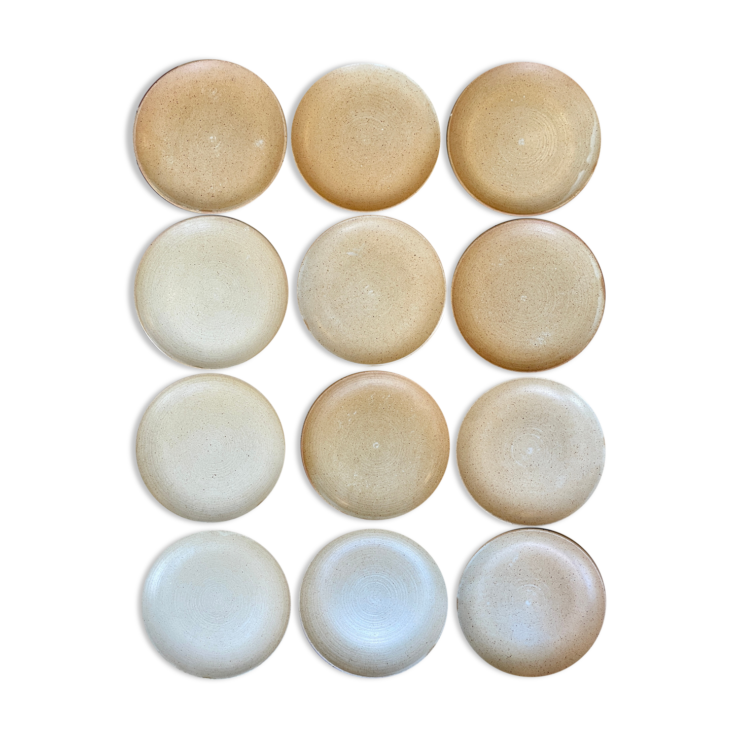 Set of 12 plates dessert gres