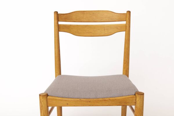 Ensemble de 6 chaises de salle à manger vintage des années 1970, chaises en hêtre et teck, milieu du siècle.