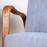 Pair of restored art deco armchairs designed by Jan Vanek, ash, czechia, 1940s