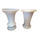 Vases opaline Charles X porte-ananas