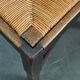 Suite of 6 chairs brutalist style straw and solid oak