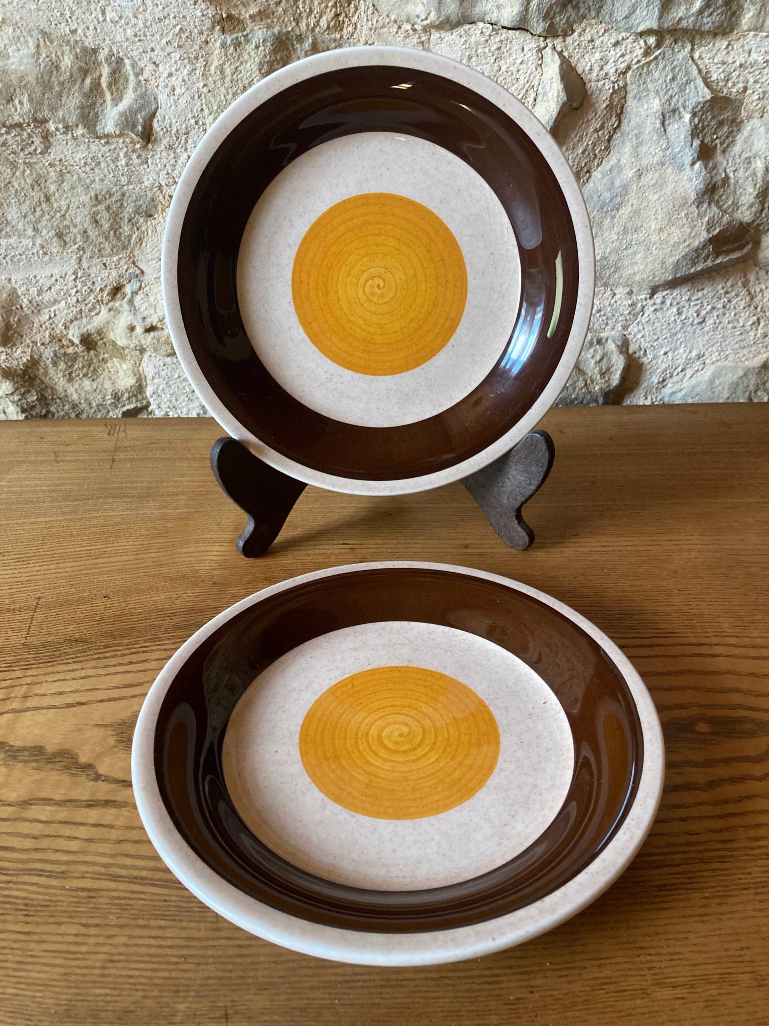 Pair of vintage Swedish Gefle plates, 1970s