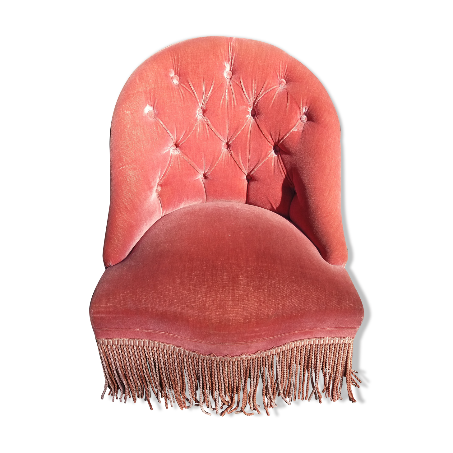 Fauteuil crapaud  dossier capitonné
