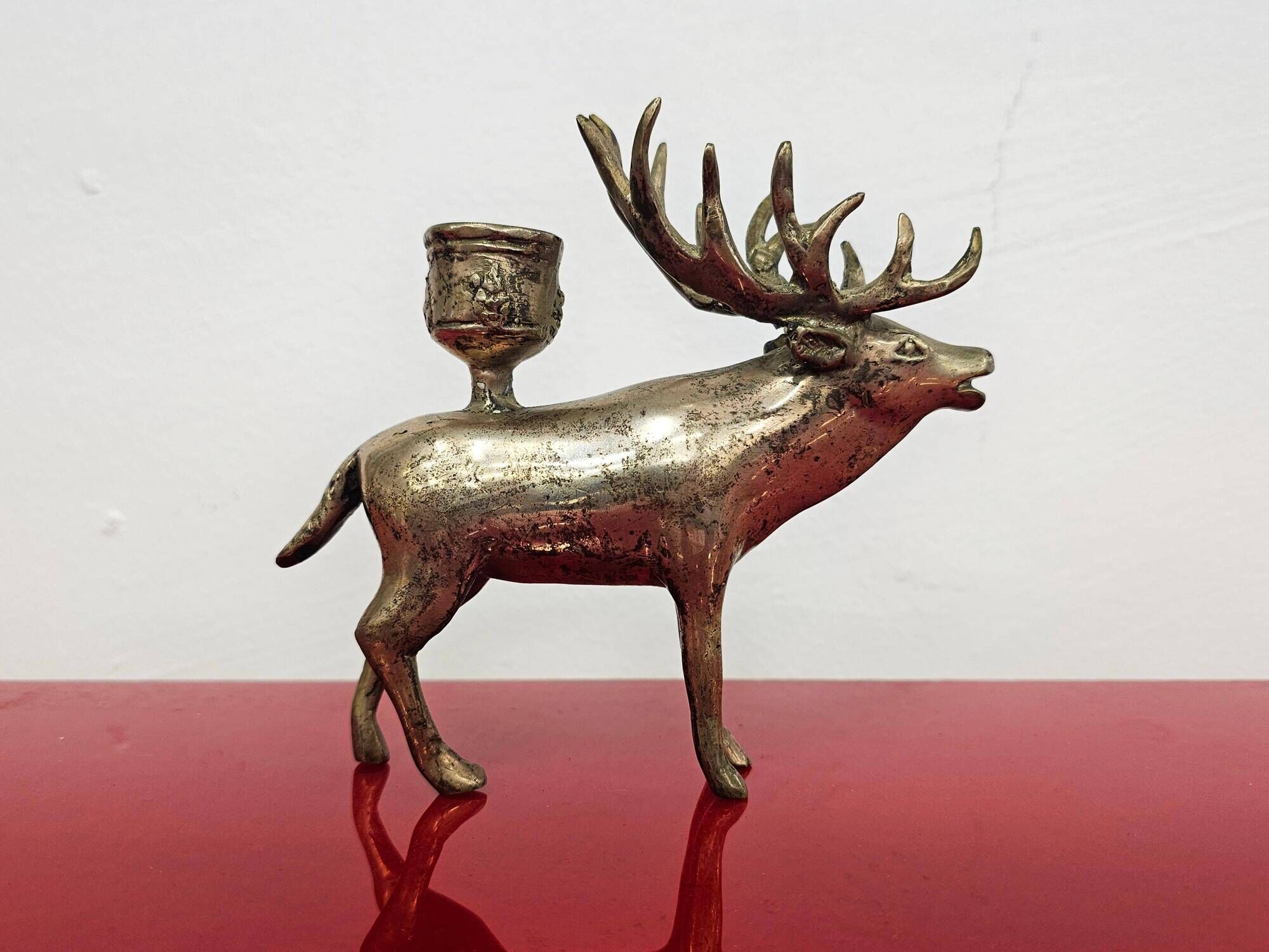 Pair of candle holders in the shape of a deer Mid Century Modern