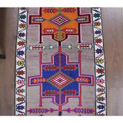 Vintage Turkish Hand-Knotted Wool Cotton Brown Runner 81x347