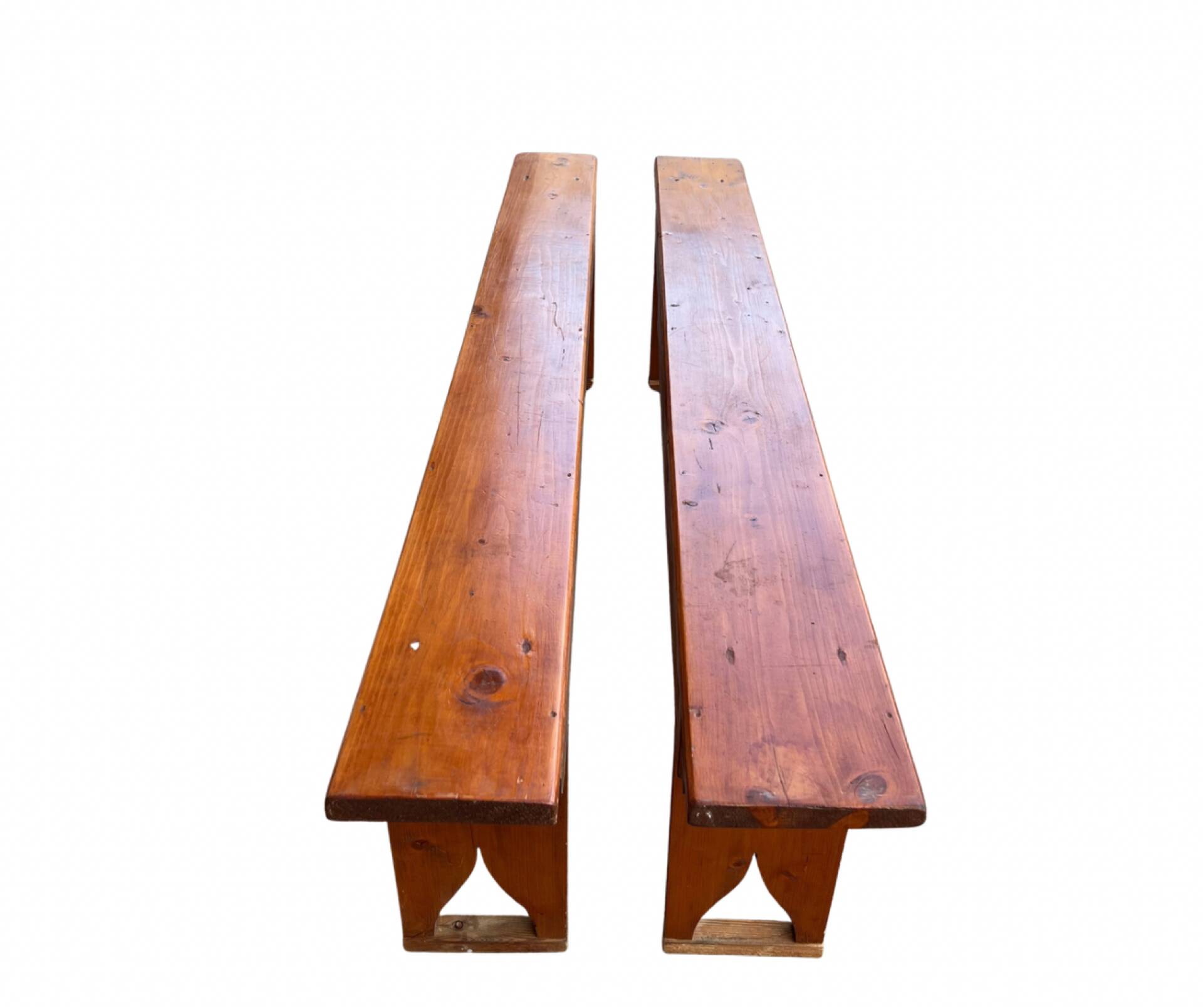 2 solid wood benches - farmhouse benches