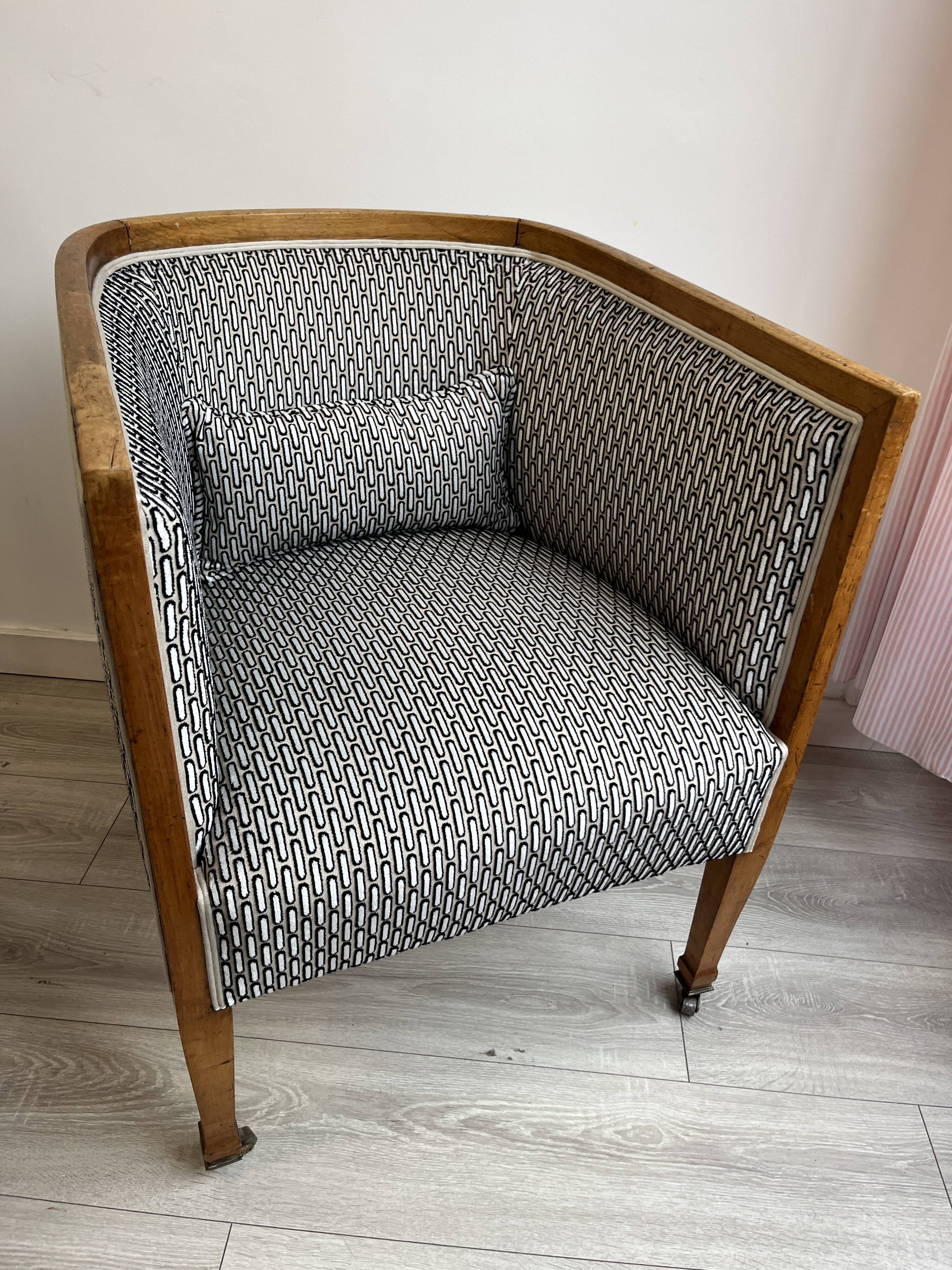 Art Deco Style Barrel Armchair