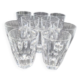 Set of 10 crystal glasses