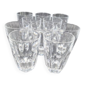 Set of 10 crystal glasses