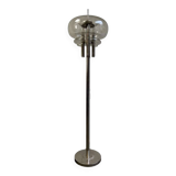 Vintage floor lamp: chrome & glass 'leclaire & schaefer'