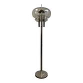 Lampadaire vintage : chrome & verre 'leclaire & schäfer'