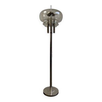 Vintage floor lamp: chrome & glass 'leclaire & schaefer'