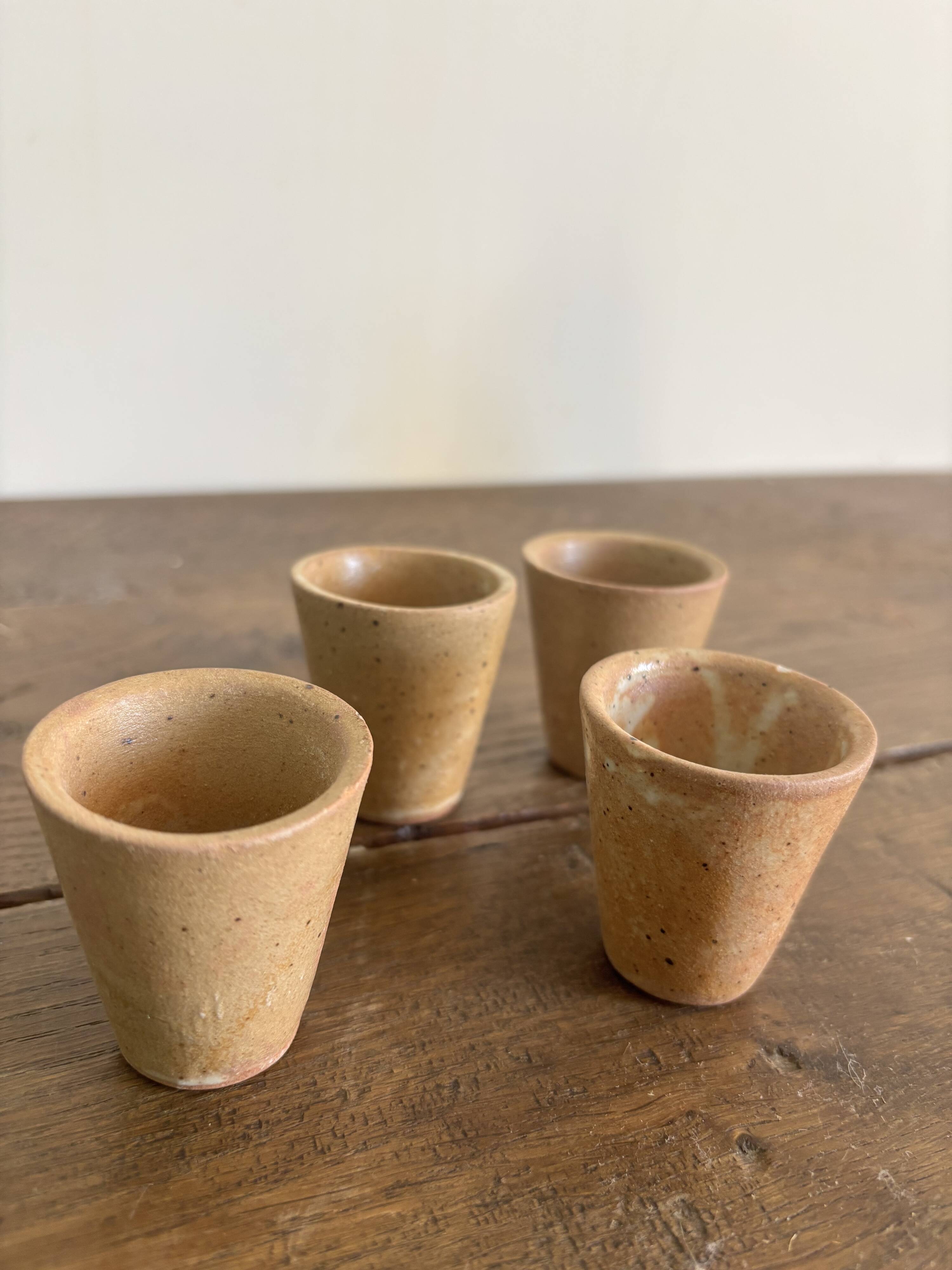 Vintage french stoneware ceramics set – mineral earth