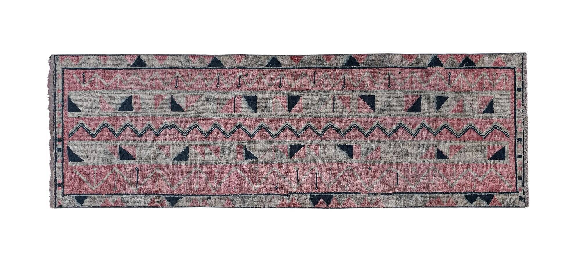 Vintage Turkish hallway rug 95x300 cm
