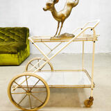 Midcentury vintage brass & steel trolley 'italian chique'