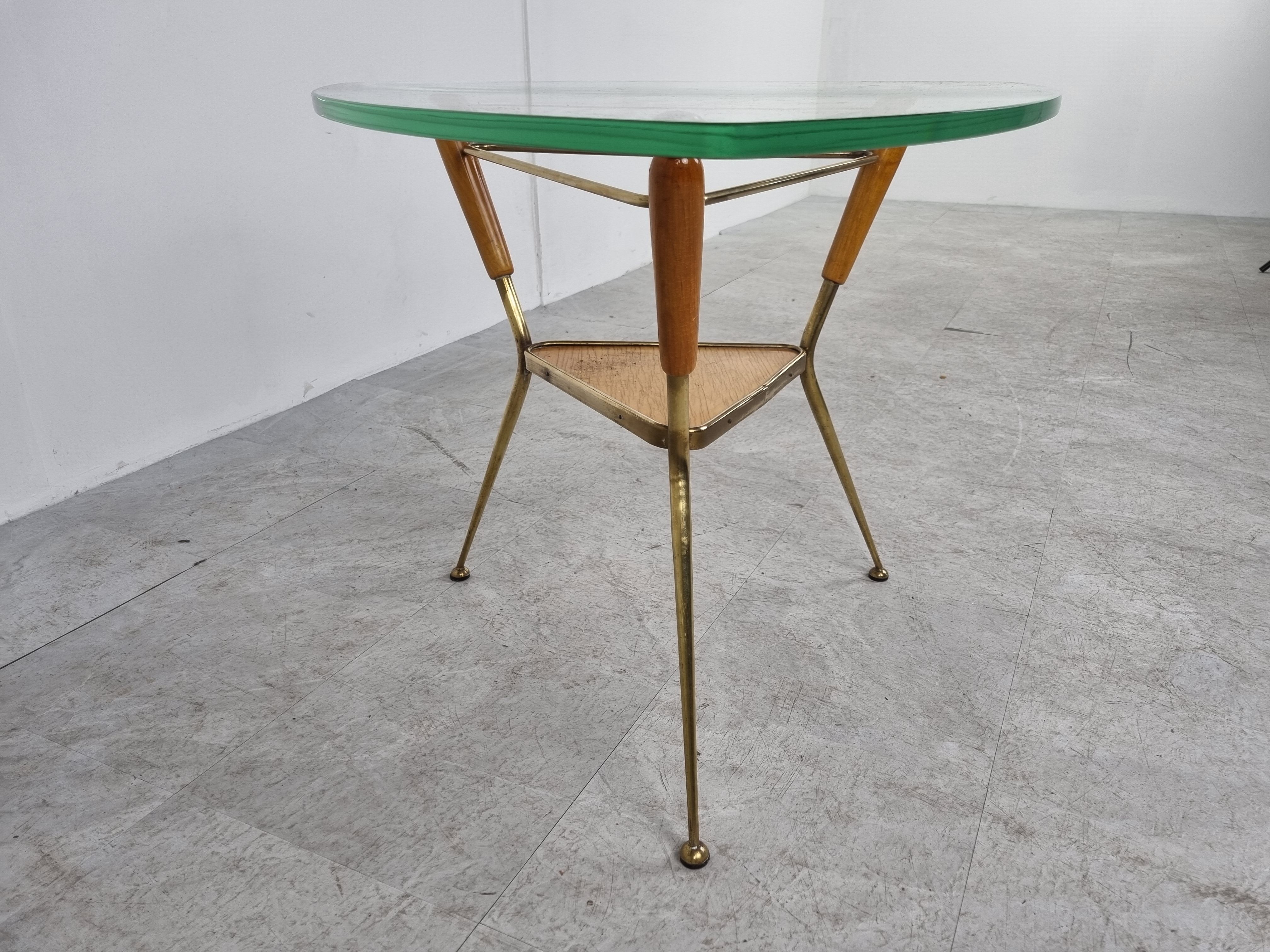 Mid century italian tripod coffee table, 1950s