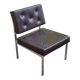 Scandinavian chair in faux leather and chrome steel 1980