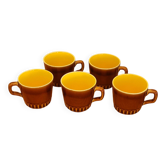 Set of 5 Digoin Sarreguemines coffee cups