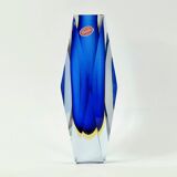 Mid Century Sommerso Murano Glass Vase By F. Poli For A. Mandruzzato, 1970s