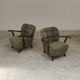 Paire de fauteuils Halabala vert par Druzba Bratislava B-609 année 59