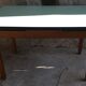 Vintage stretch table - oak footing - mint green formica tray - 1950