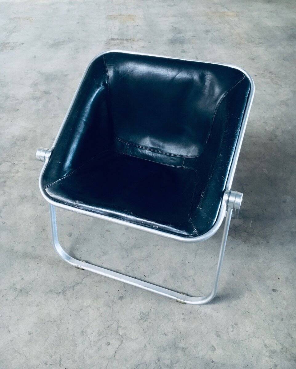 Plona Leather Side Chair by Giancarlo Piretti for Castelli, 1970s