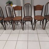 Suite of 6 chairs from Bistrot Baumann and Fischel 1920s