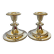 Pair of candlesticks silver chromed metal