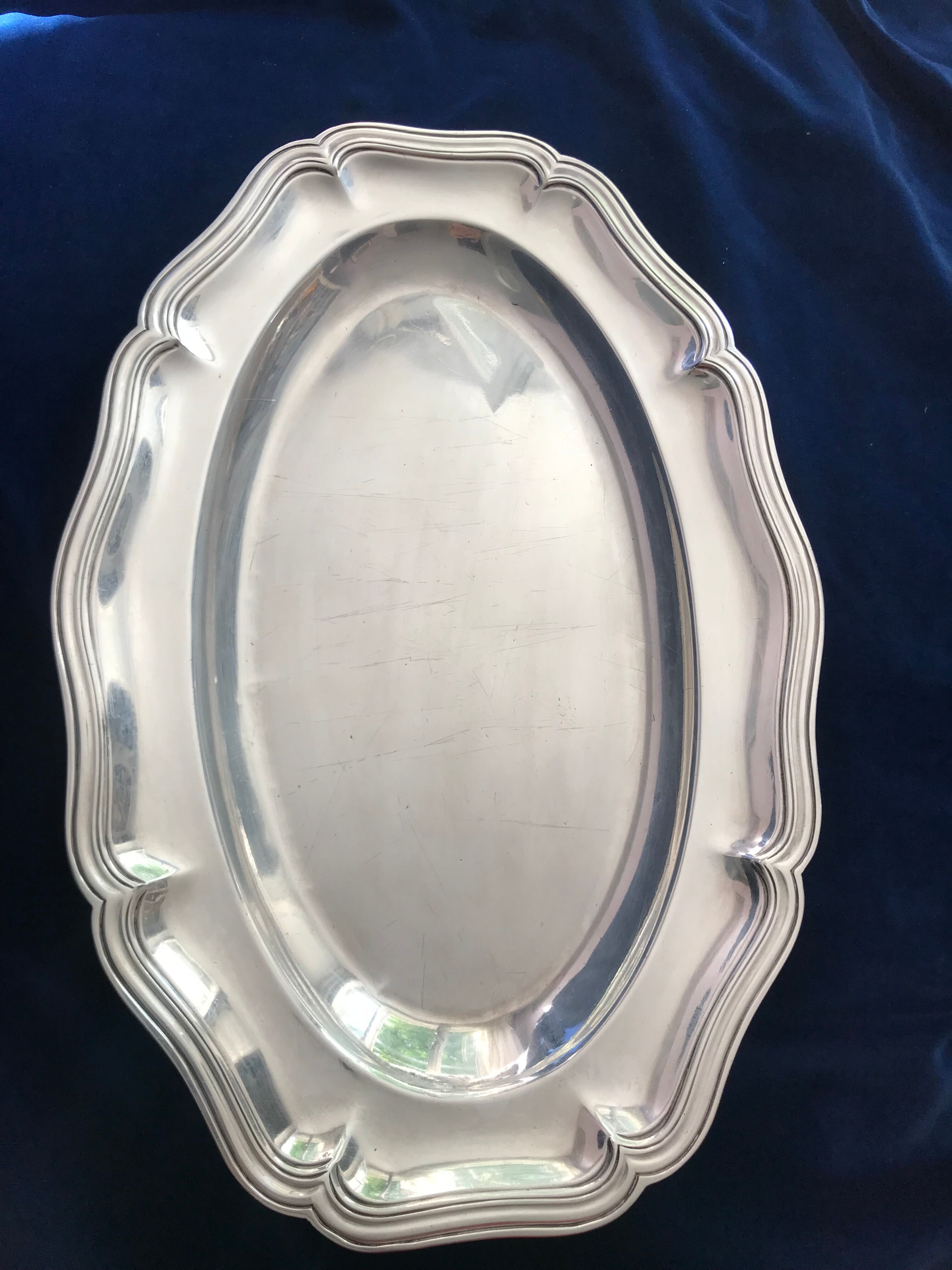 Silver metal tray A.Frenais 19th