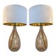 Pair of Contemporary Fumè Table Lamps Murano Glass