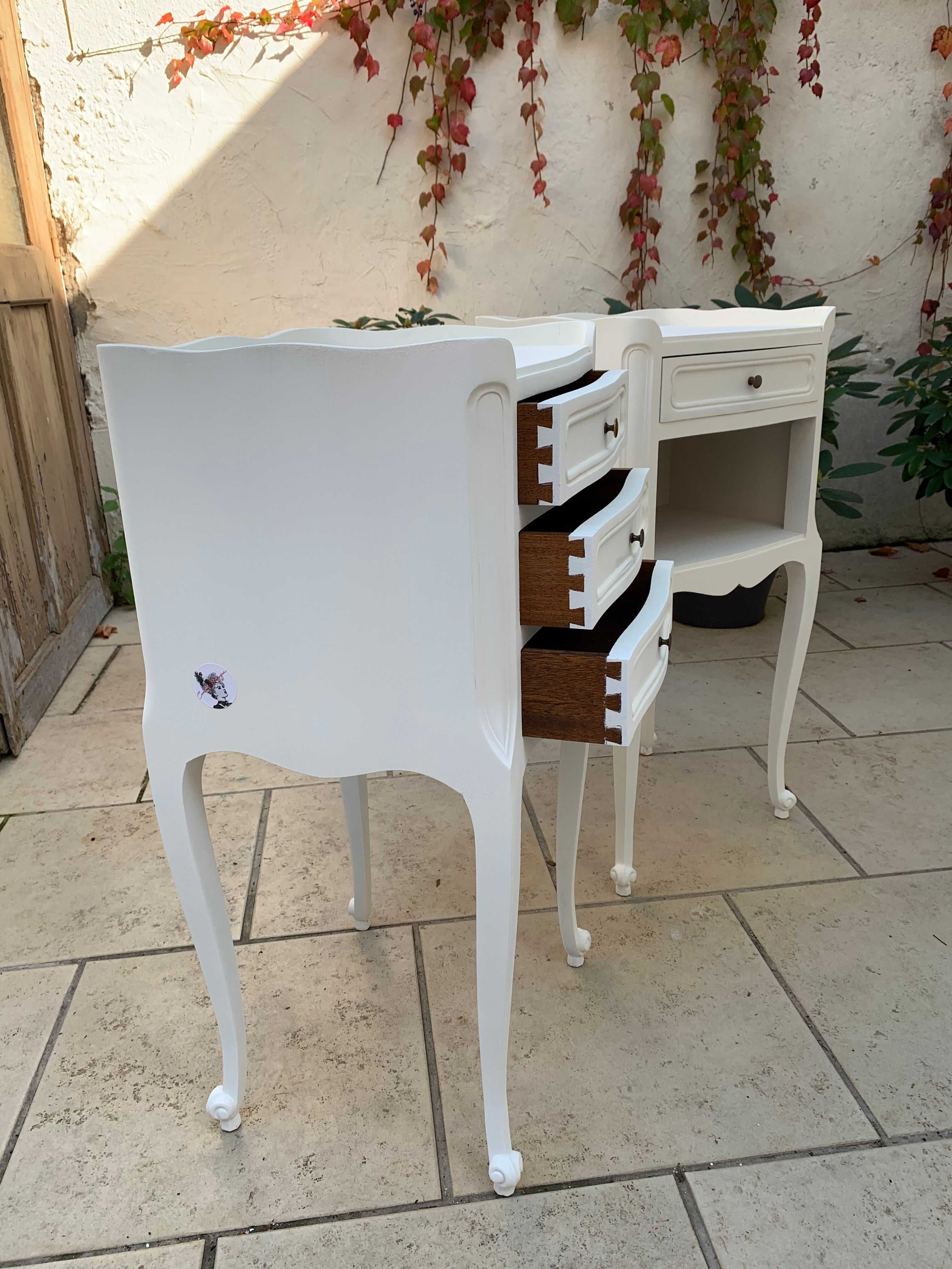 Louis XV-style bedside pairs