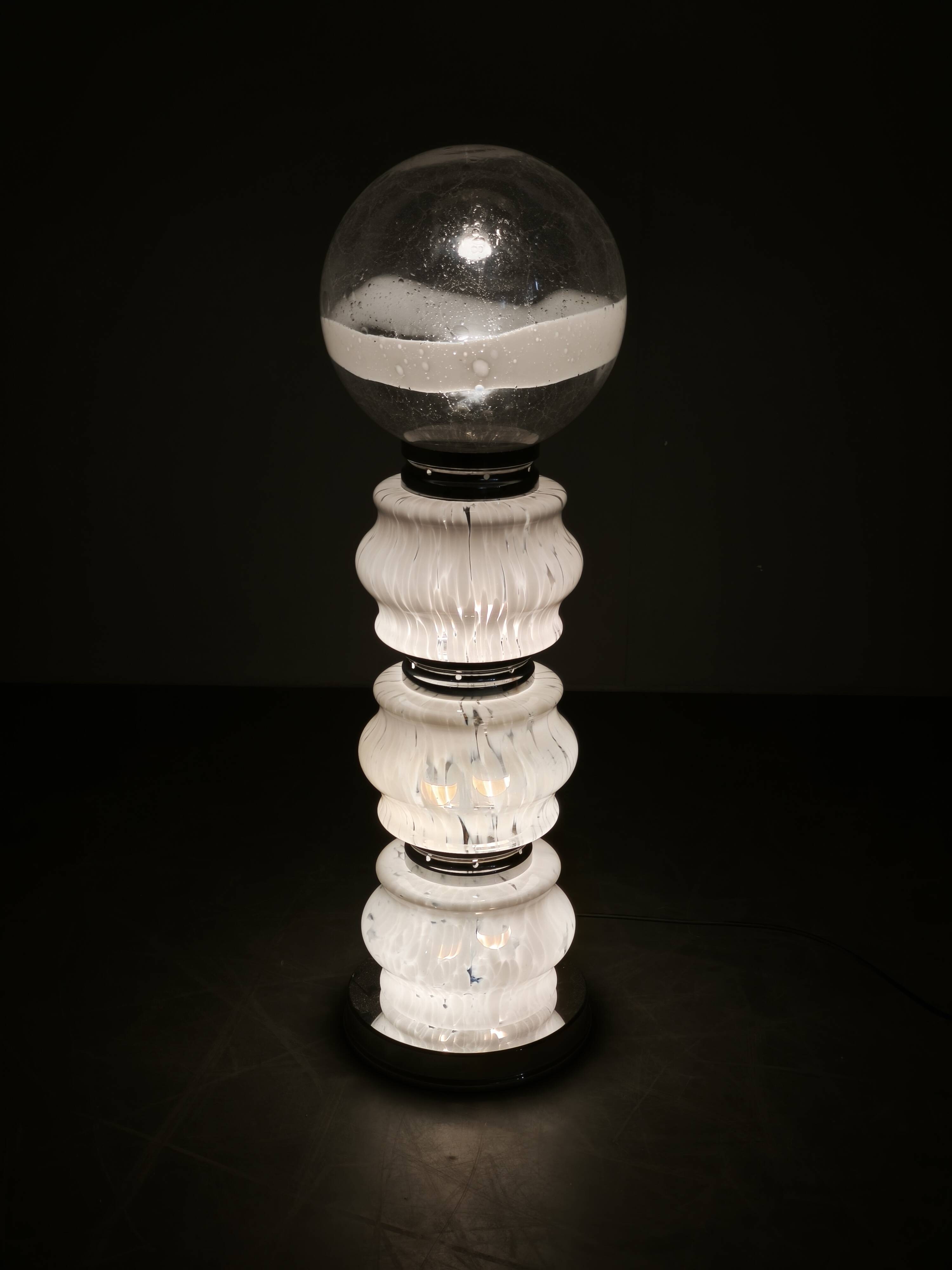 Carlo Nason for Mazzega Murano Glass Space Age Floor Lamp, Italy, 1970s