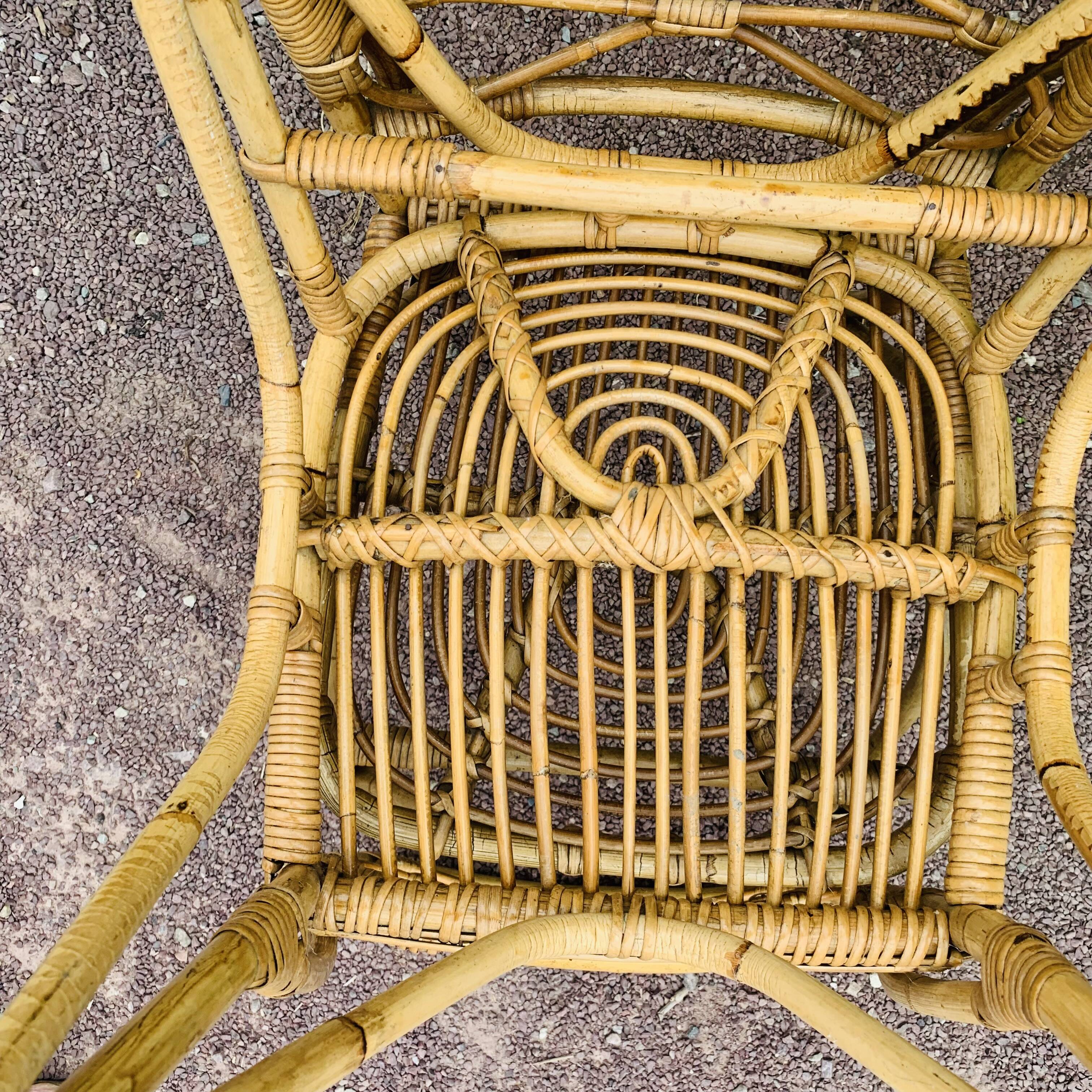 Paire de chaises en rotin Van Rohe