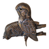 Set of two wall decorations exotic birds vintage brass