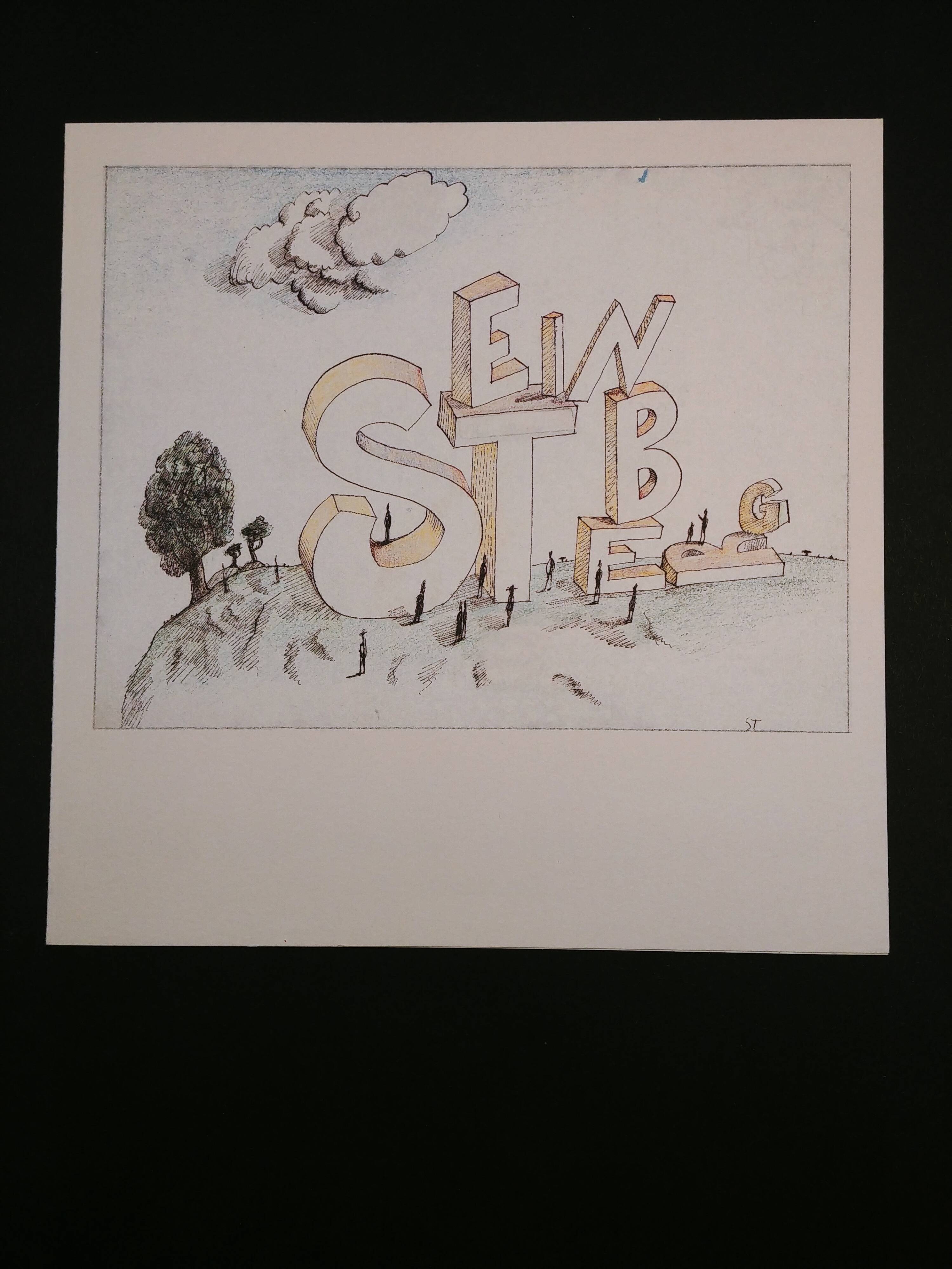 Card invitation exhibition Steinberg - 1988 - Galerie Maeght
